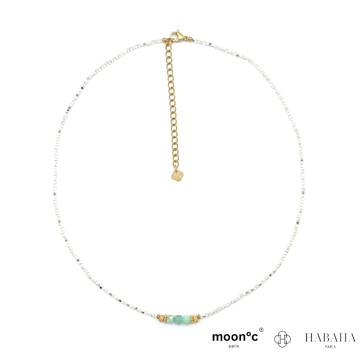 Collier hématite argenté...