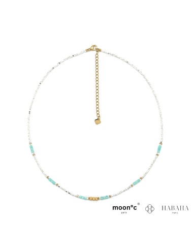 Collier hématite argenté...