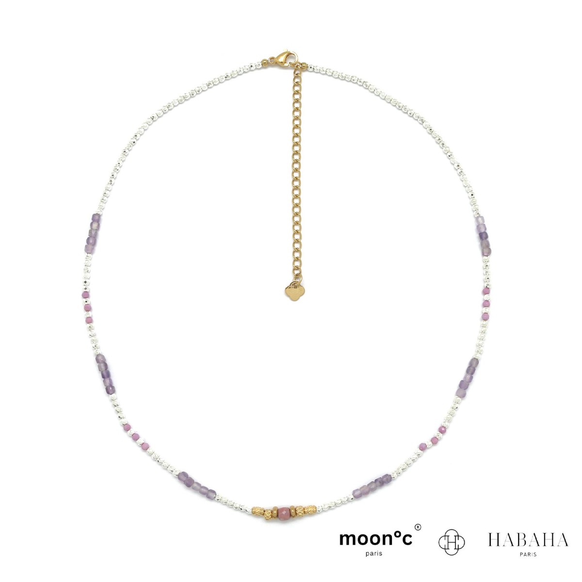 Collier hématite argenté...