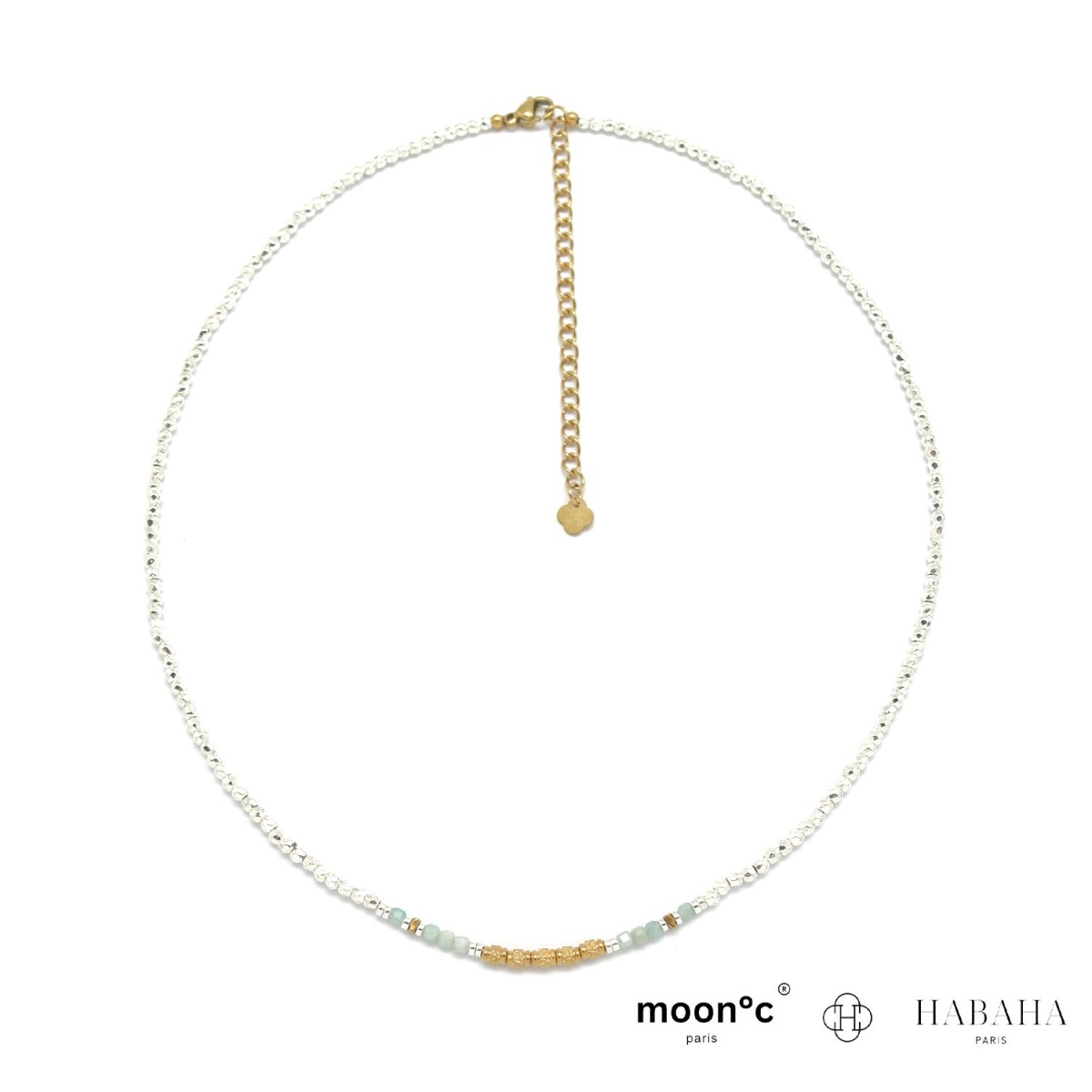 Collier hématite argenté...